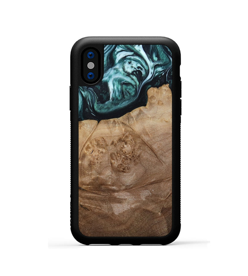 iPhone Xs Wood Phone Case - Jrue (Green, 808066)