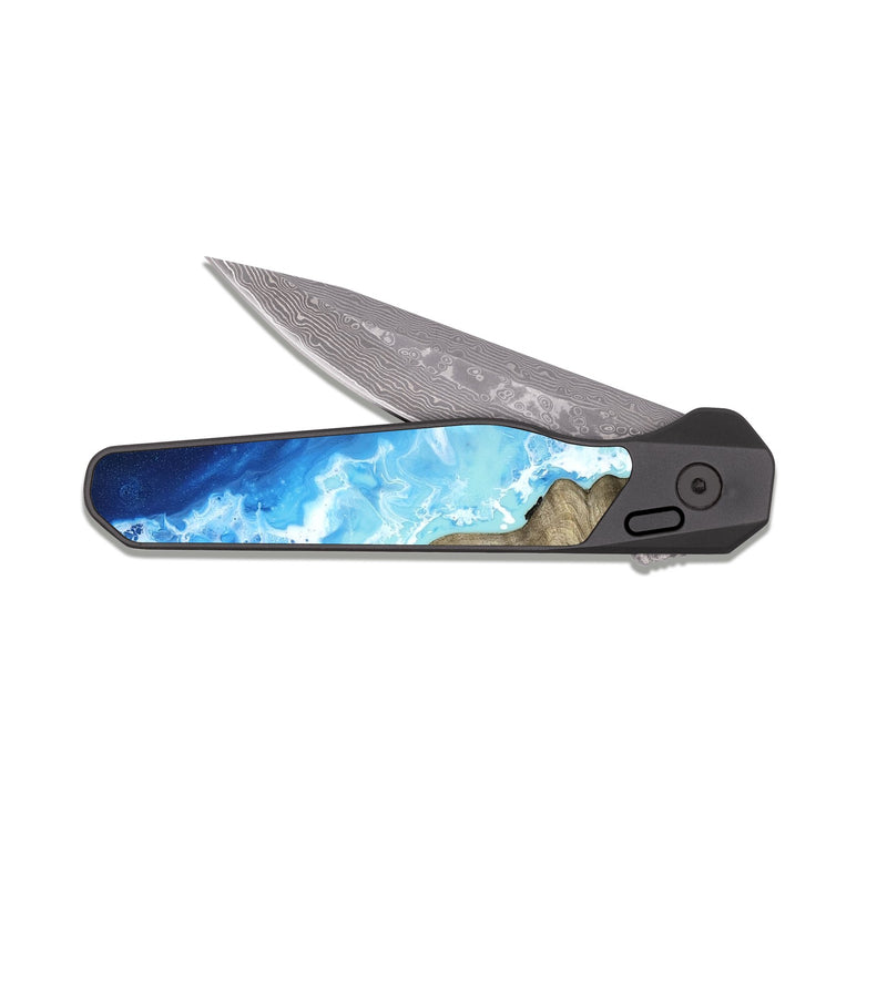 EDC Dark Damascus Wood Pocket Knife - Jaiden (Coastal, 808114)