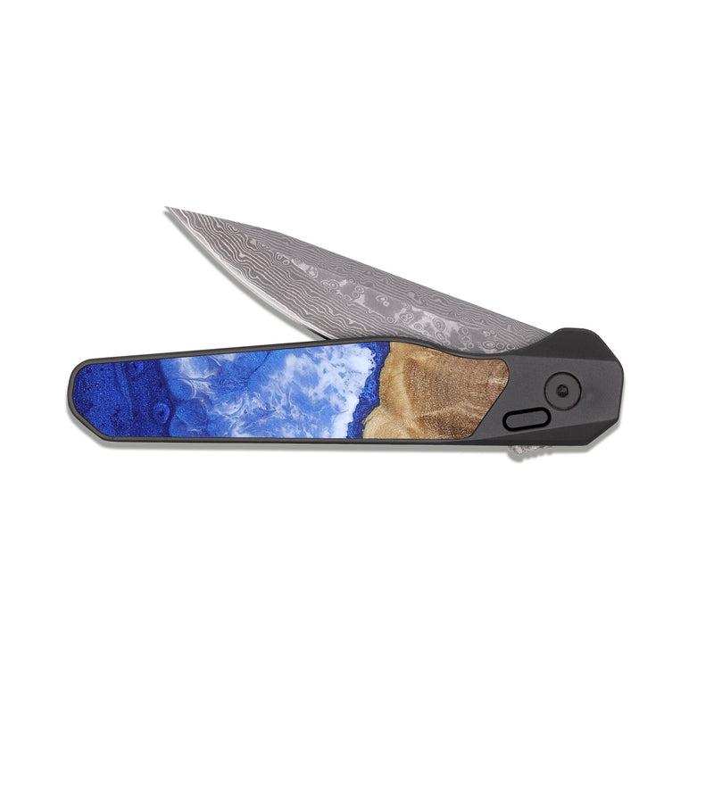 EDC Dark Damascus Wood Pocket Knife - Portia (Coastal, 808121)