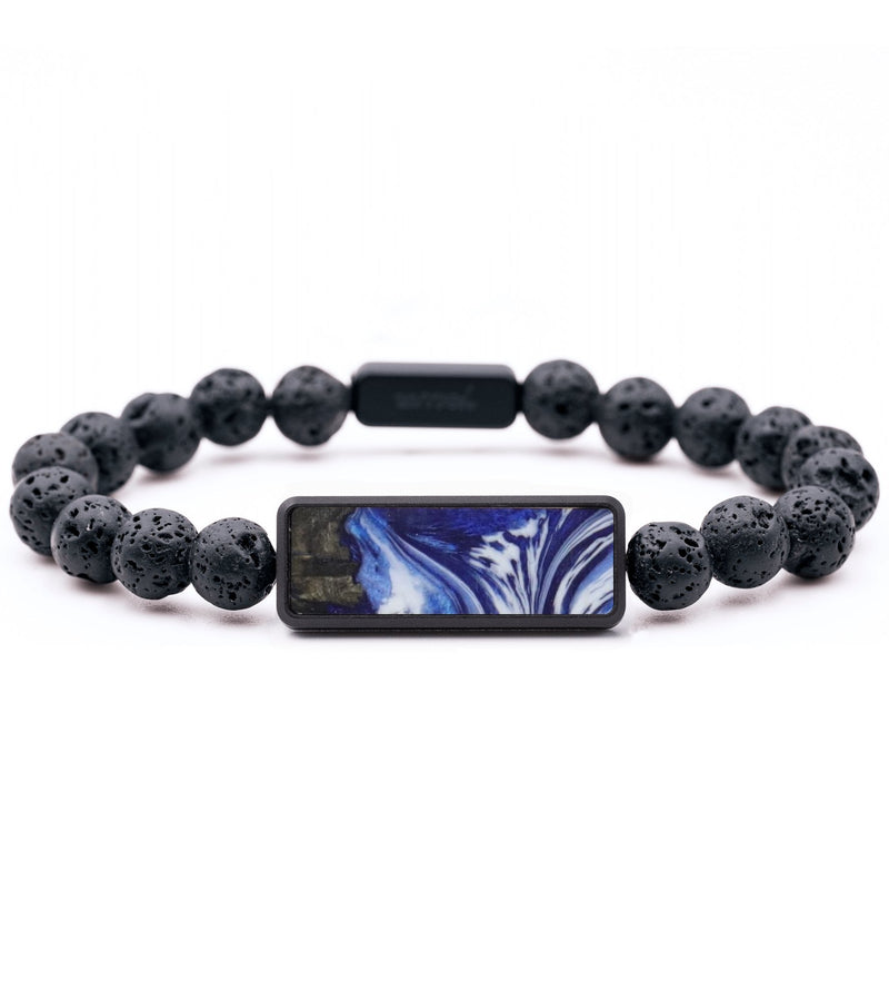 Lava Bead Wood Bracelet - Jayleen (Blue, 808211)
