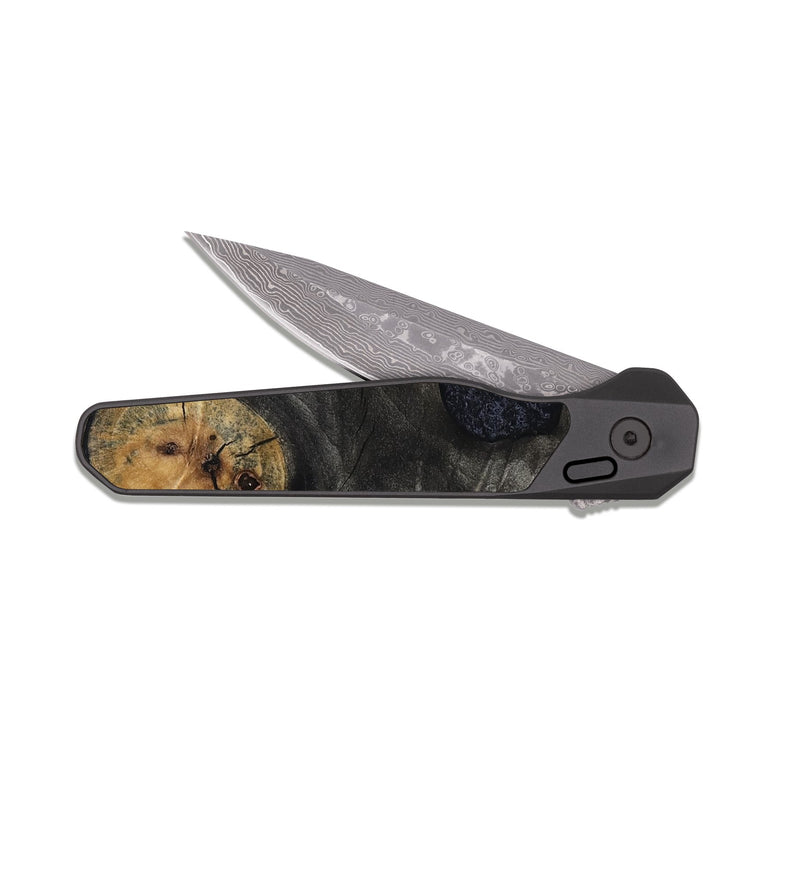 EDC Dark Damascus Wood Pocket Knife - Madilyn (Wood Burl, 808272)