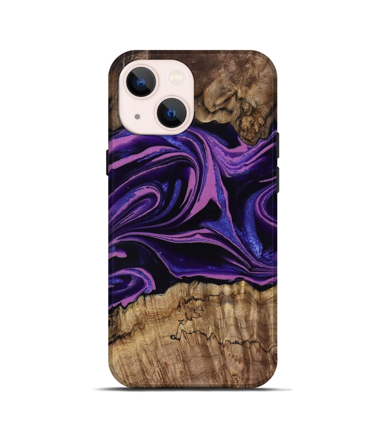iPhone 13 mini Wood Live Edge Phone Case - Adella (Purple, 808304)