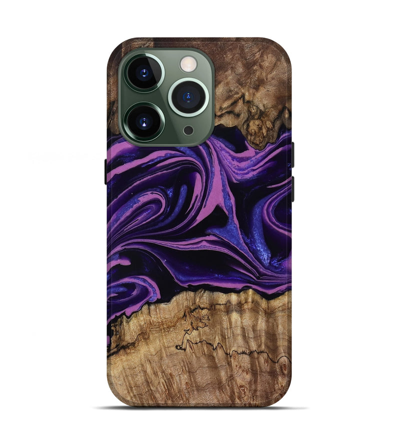 iPhone 13 Pro Wood Live Edge Phone Case - Adella (Purple, 808304)