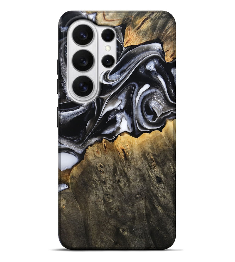 Galaxy S26 Ultra Wood Live Edge Phone Case - Lea (Black & White, 808305)