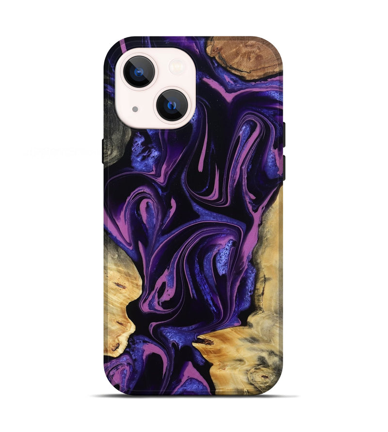 iPhone 13 Wood Live Edge Phone Case - Gordon (Purple, 808311)
