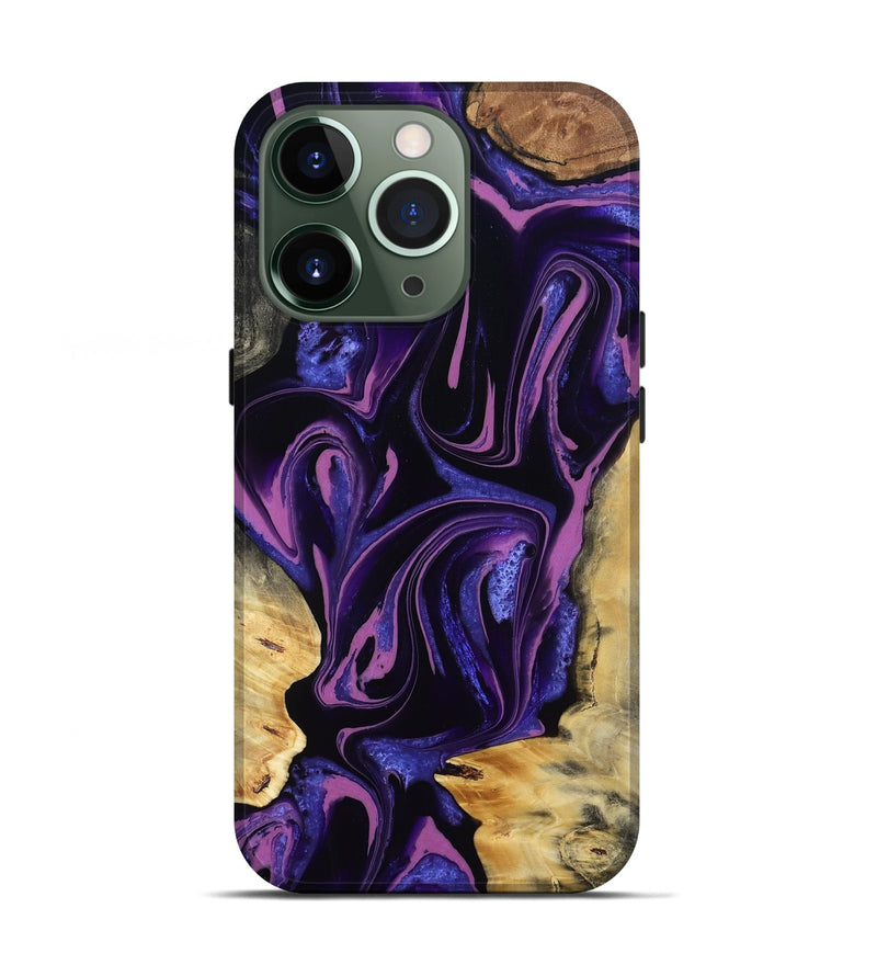 iPhone 13 Pro Wood Live Edge Phone Case - Gordon (Purple, 808311)
