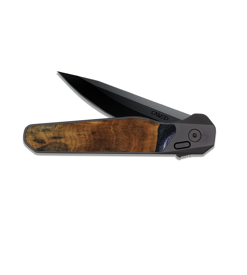 EDC Dark Slate Wood Pocket Knife - Olaf (Purple, 808333)