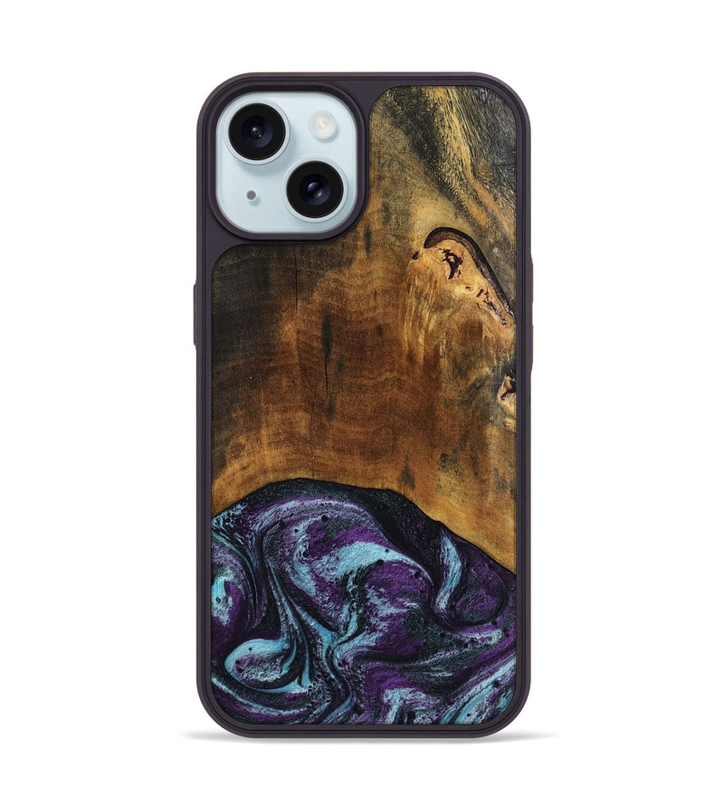iPhone 15 Wood Phone Case - Olaf (Purple, 808333)