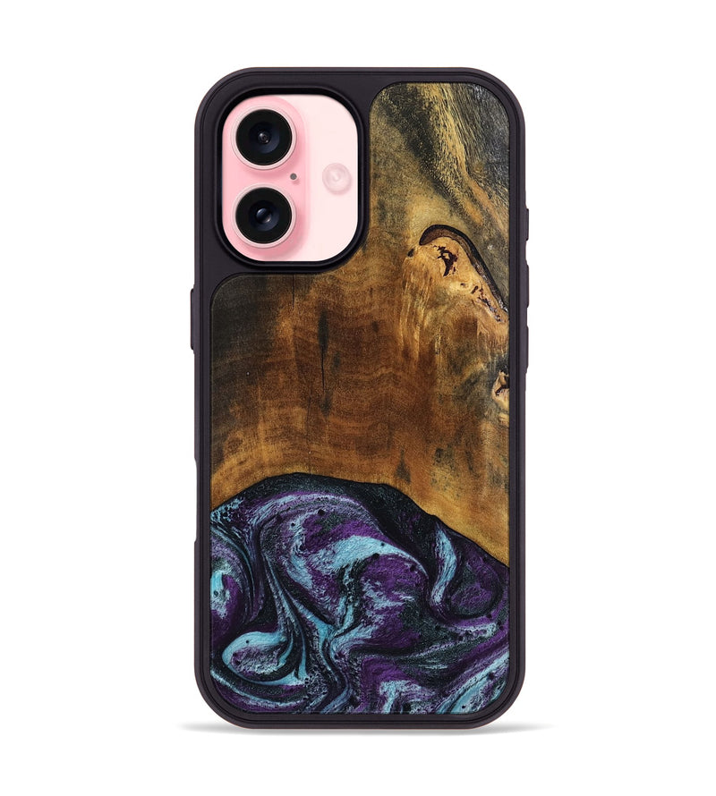 iPhone 16 Wood Phone Case - Olaf (Purple, 808333)
