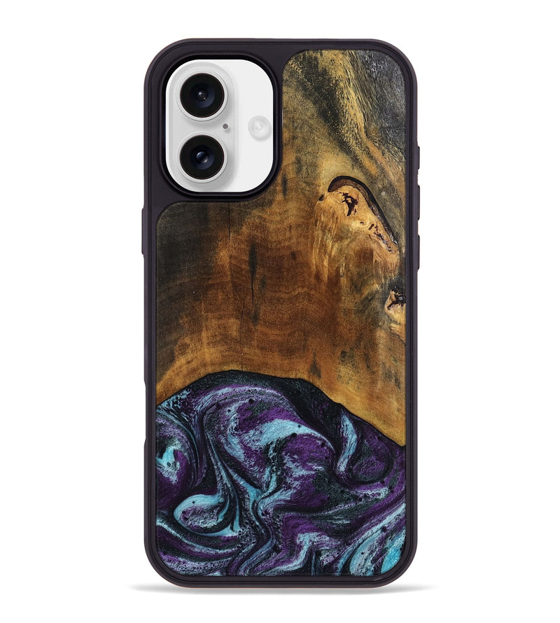 iPhone 16 Plus Wood Phone Case - Olaf (Purple, 808333)