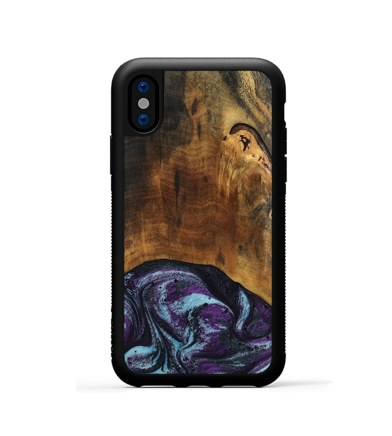 iPhone Xs Wood Phone Case - Olaf (Purple, 808333)