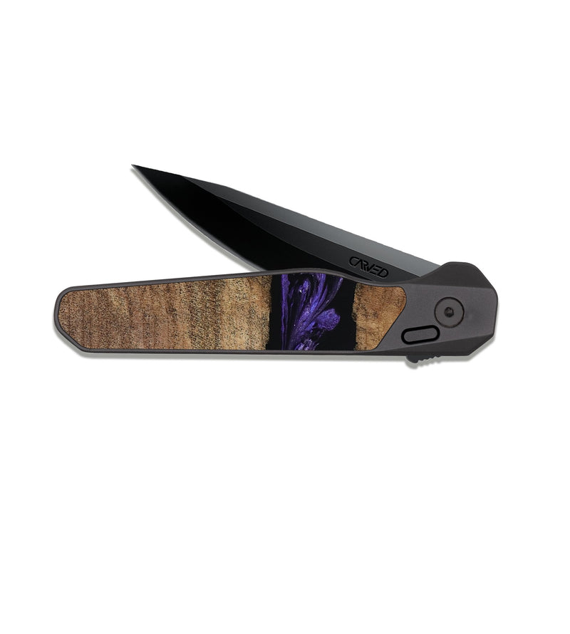 EDC Dark Slate Wood Pocket Knife - Amaia (Purple, 808334)