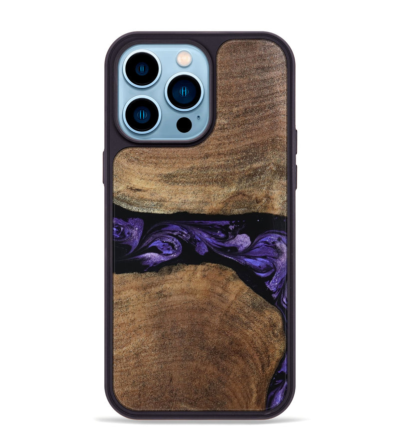iPhone 14 Pro Max Wood Phone Case - Amaia (Purple, 808334)