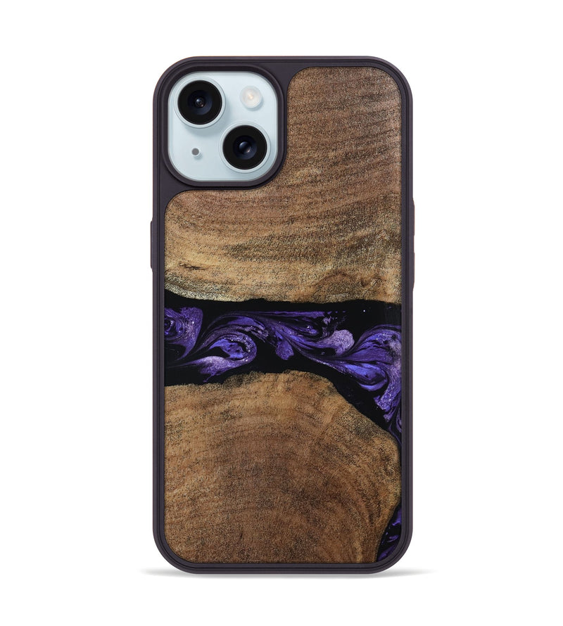 iPhone 15 Wood Phone Case - Amaia (Purple, 808334)