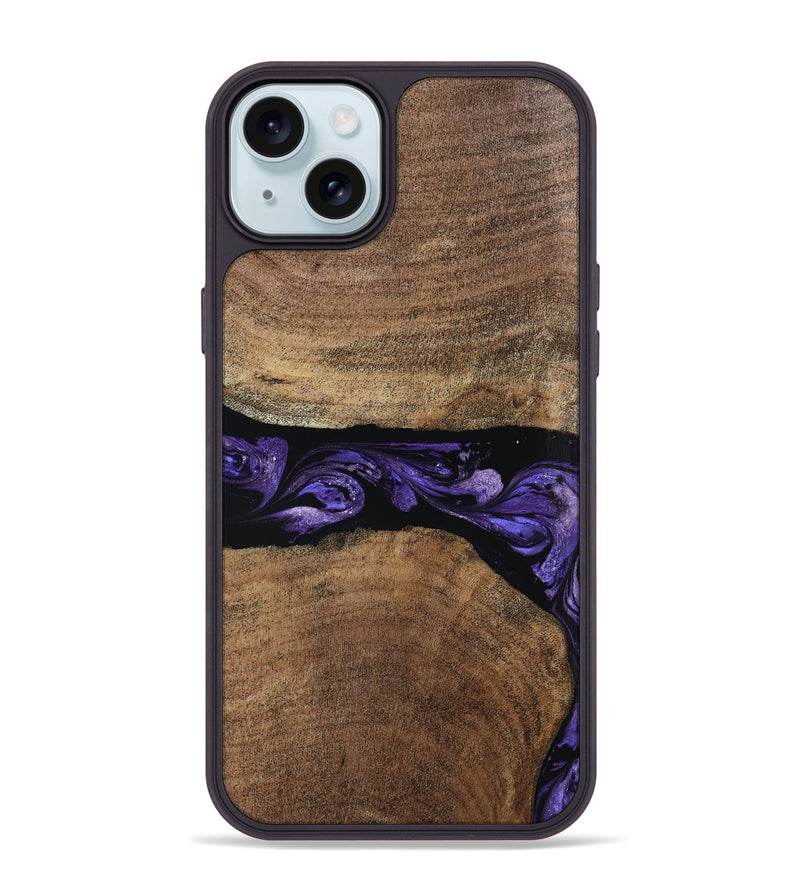 iPhone 15 Plus Wood Phone Case - Amaia (Purple, 808334)