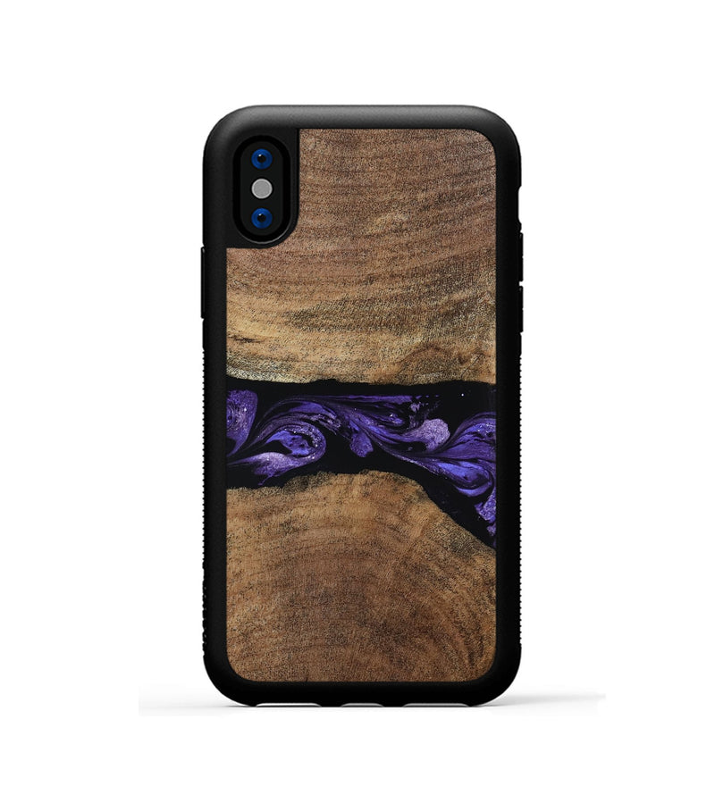 iPhone Xs Wood Phone Case - Amaia (Purple, 808334)