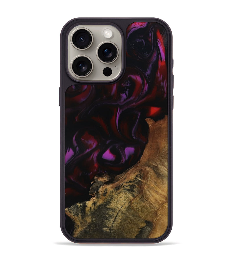 iPhone 15 Pro Max Wood Phone Case - Zane (Purple, 808336)