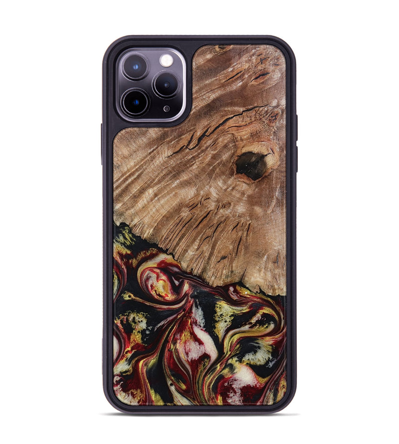 iPhone 11 Pro Max Wood Phone Case - Cari (Red, 808340)