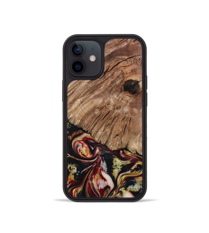 iPhone 12 mini Wood Phone Case - Cari (Red, 808340)