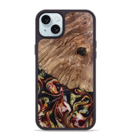 iPhone 15 Plus Wood Phone Case - Cari (Red, 808340)