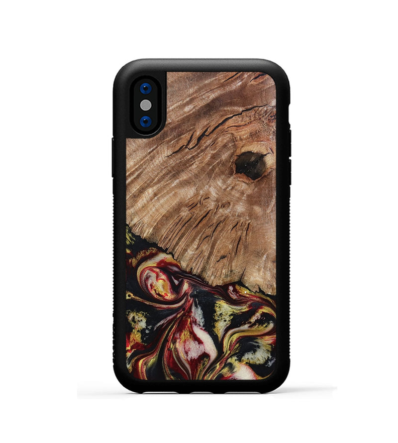 iPhone Xs Wood Phone Case - Cari (Red, 808340)