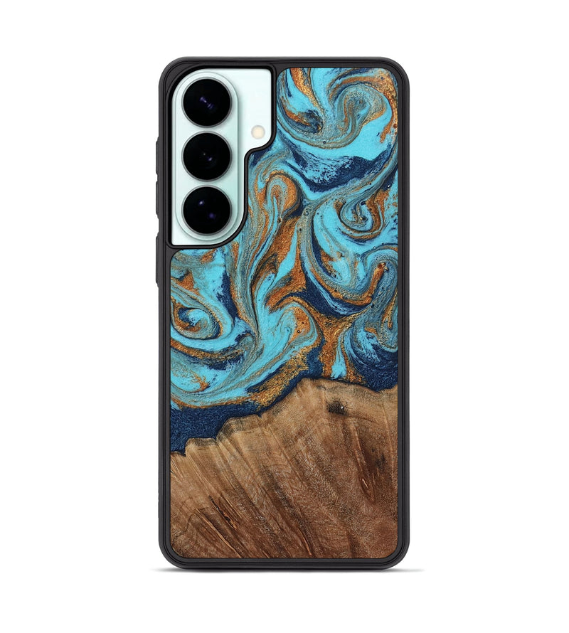 Galaxy S26 Plus Wood Phone Case - Raquel (Teal & Gold, 808346)