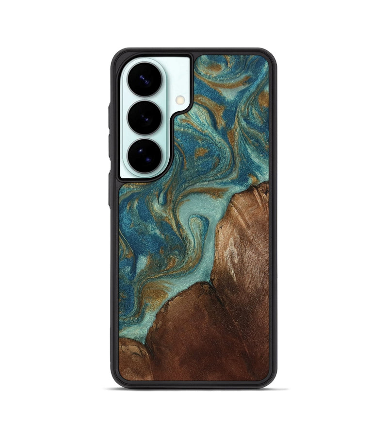 Galaxy S26 Wood Phone Case - August (Teal & Gold, 808347)