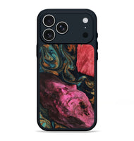 iPhone 17 Pro Max Wood Phone Case - Kathlyn (Teal & Gold, 808349)