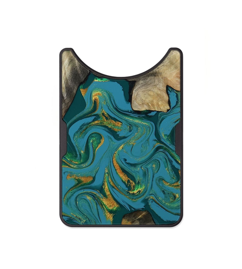 Alloy Wood Wallet - Jamila (Teal & Gold, 808356)