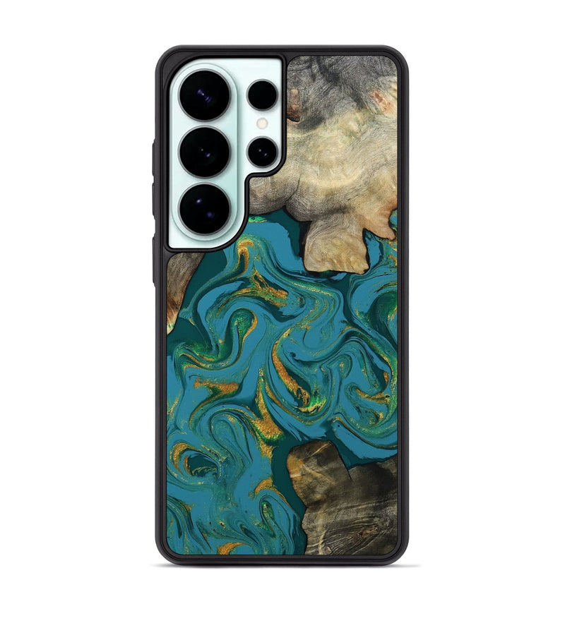 Galaxy S26 Ultra Wood Phone Case - Jamila (Teal & Gold, 808356)