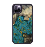 iPhone 11 Pro Max Wood Phone Case - Jamila (Teal & Gold, 808356)