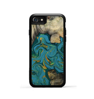 iPhone SE Wood Phone Case - Jamila (Teal & Gold, 808356)