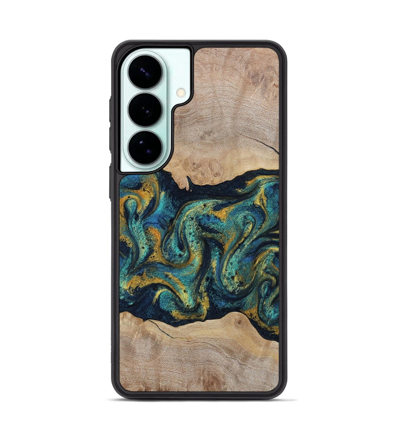 Galaxy S26 Plus Wood Phone Case - Nakia (Teal & Gold, 808359)
