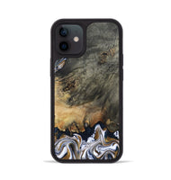 iPhone 12 Wood Phone Case - Florian (Teal & Gold, 808362)