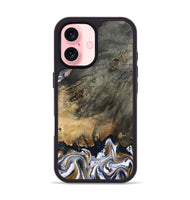 iPhone 16 Wood Phone Case - Florian (Teal & Gold, 808362)