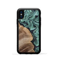 iPhone Xs Wood Phone Case - Jaida (Green, 808385)