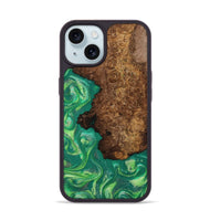 iPhone 15 Wood Phone Case - Donnie (Green, 808386)