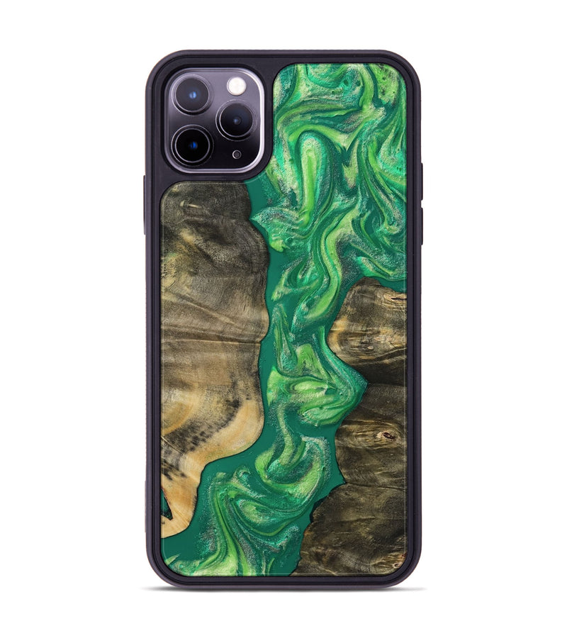 iPhone 11 Pro Max Wood Phone Case - Yaakov (Green, 808387)