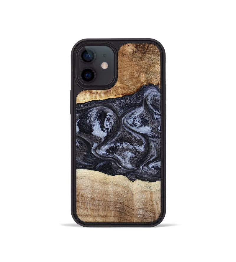 iPhone 12 mini Wood Phone Case - Jolene (Black & White, 808398)