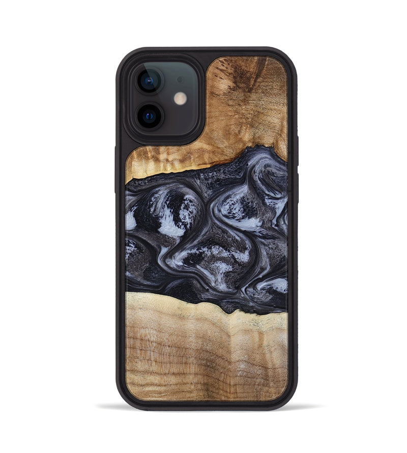 iPhone 12 Wood Phone Case - Jolene (Black & White, 808398)