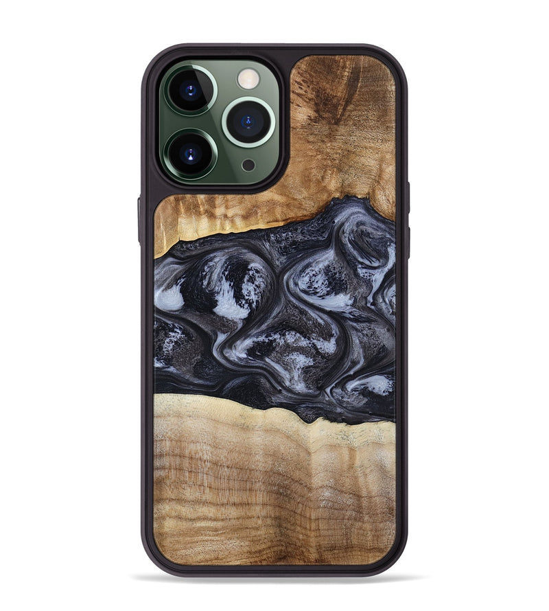 iPhone 13 Pro Max Wood Phone Case - Jolene (Black & White, 808398)