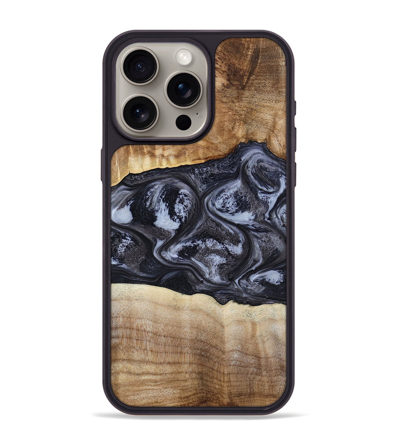 iPhone 15 Pro Max Wood Phone Case - Jolene (Black & White, 808398)