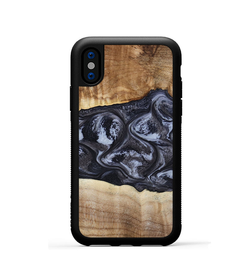 iPhone Xs Wood Phone Case - Jolene (Black & White, 808398)