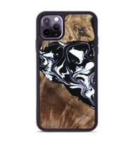 iPhone 11 Pro Max Wood Phone Case - Evie (Black & White, 808399)
