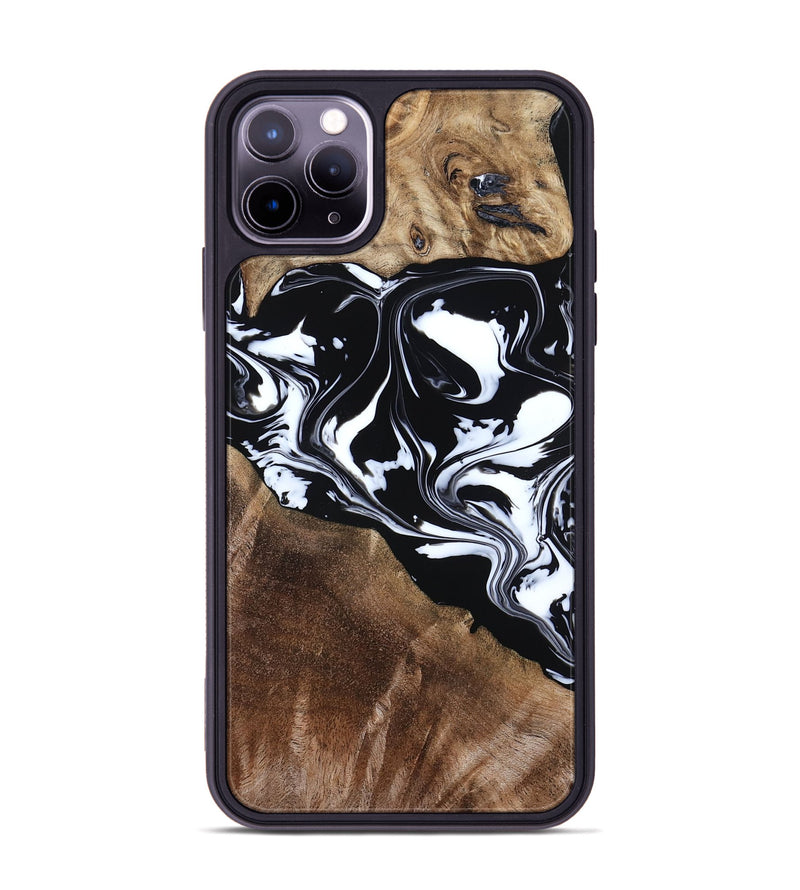 iPhone 11 Pro Max Wood Phone Case - Evie (Black & White, 808399)