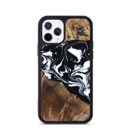 iPhone 11 Pro Wood Phone Case - Evie (Black & White, 808399)