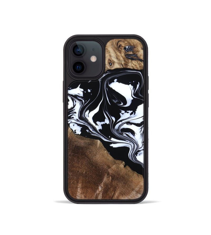 iPhone 12 mini Wood Phone Case - Evie (Black & White, 808399)