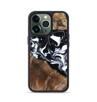 iPhone 13 Pro Wood Phone Case - Evie (Black & White, 808399)