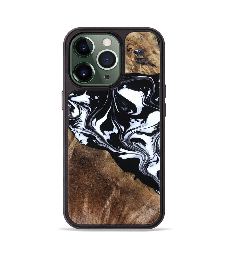 iPhone 13 Pro Wood Phone Case - Evie (Black & White, 808399)