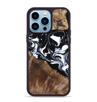 iPhone 14 Pro Max Wood Phone Case - Evie (Black & White, 808399)